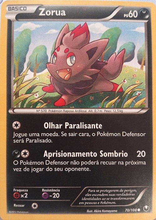 Zorua (70/108) - carta Avulsa Pokemon