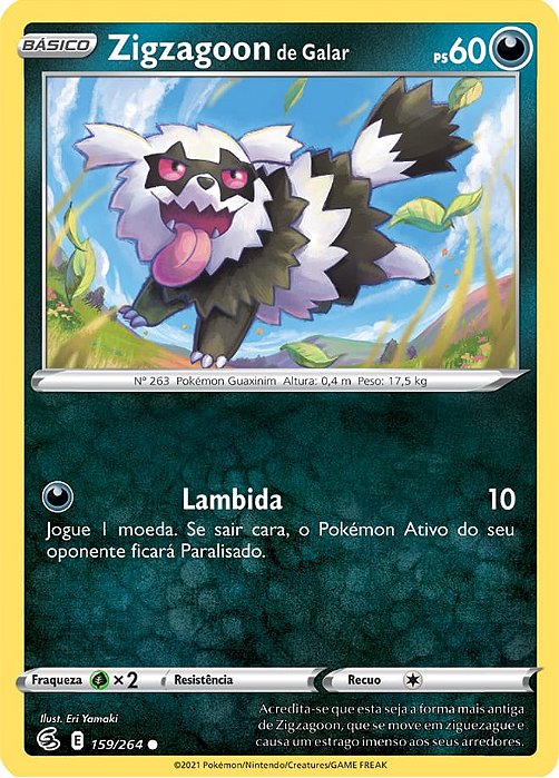 Zigzagoon de Galar / Galarian Zigzagoon (159/264) - Carta Avulsa Pokemon