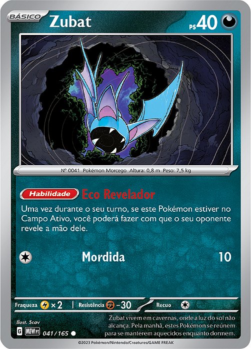 Zubat (041/165) - Cartas Avulsa Pokemon