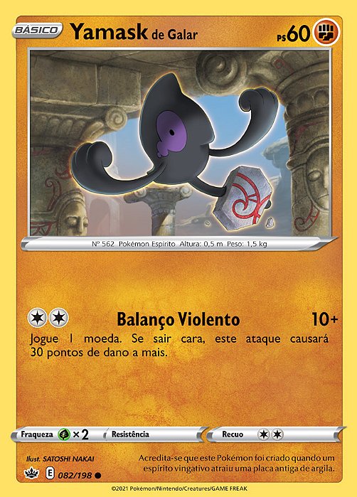 Yamask de Galar / Galarian Yamask (82/198) REV FOIL - Carta Avulsa Pokemon