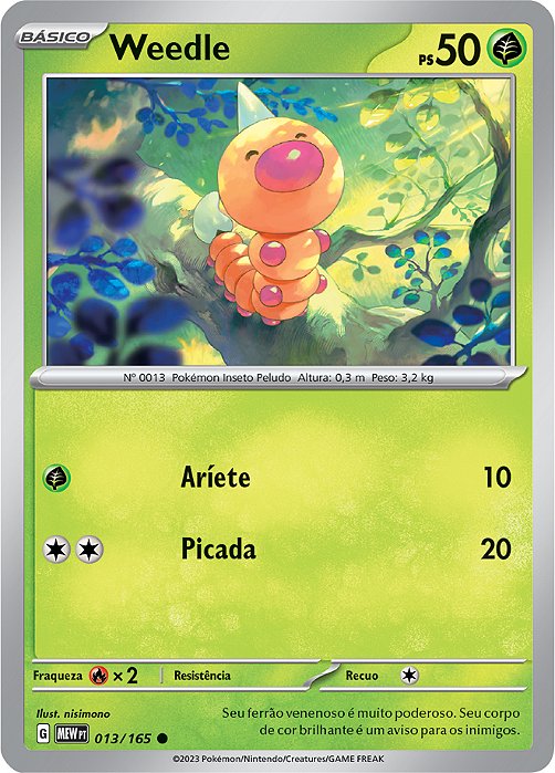Weedle (013/165) - Carta Avulsa Pokemon
