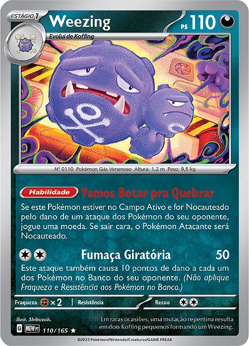 Weezing (110/165) REV FOIL - Carta Avulsa Pokemon
