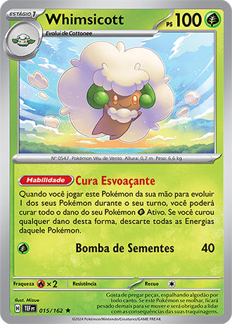Whimsicott (015/162) FOIL - Carta Avulsa Pokemon