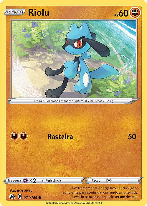 Riolu (071/159) - Carta Avulsa Pokemon