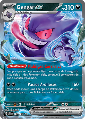 Gengar ex (104/162) - Carta Avulsa Pokemon