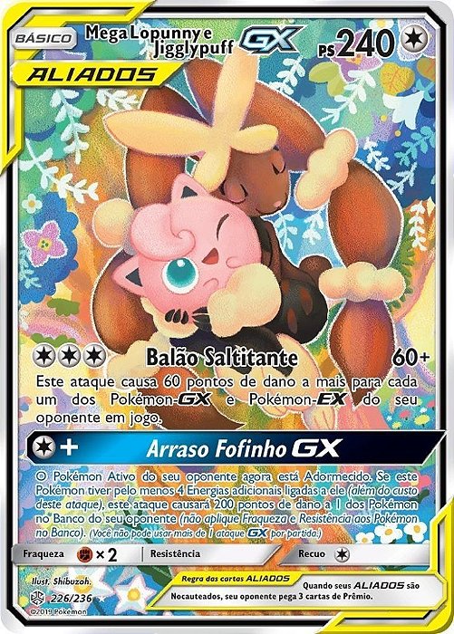 Mega Lopunny e Jigglypuff-GX (226/236) - Carta Avulsa Pokemon
