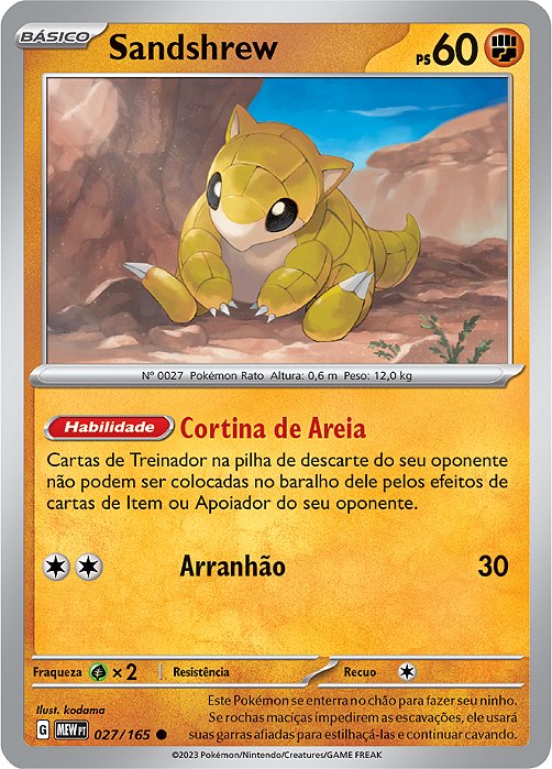 Sandshrew (027/165) REV FOIL - Carta Avulsa Pokemon
