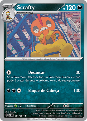 Scrafty (061/091) - Carta Avulsa Pokemon