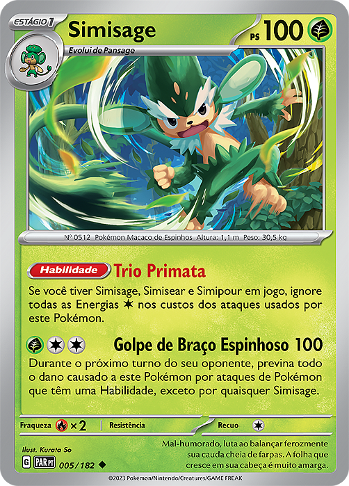 Simisage (005/182) - Carta Avulsa Pokemon