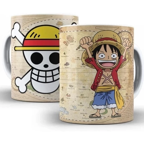 Caneca Luffy Chibi / Chapéu de Palha Logo - 325ml