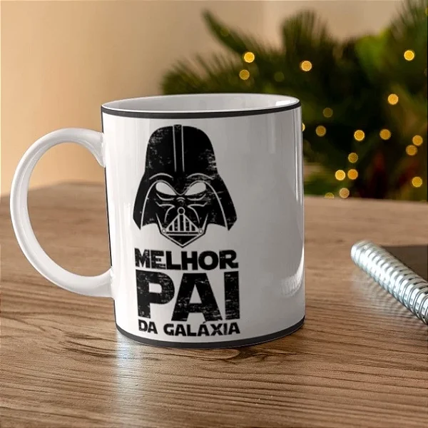 Caneca Melhor Pai da Galáxia (Vader e Leia) - Star Wars 325ml