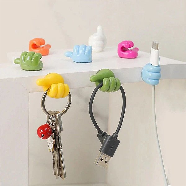 Kit 05 Organizadores Joinha - Like Curtir Thumbs Up (coloridos)