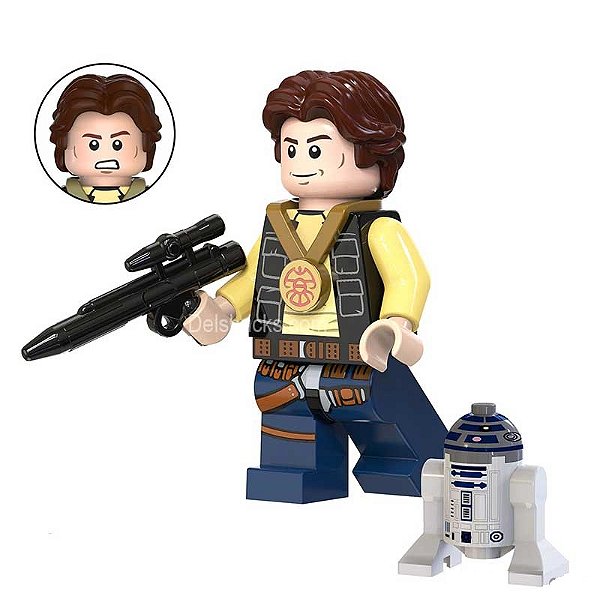 Han Solo e Mini R2D2 - Minifigura De Montar Star Wars