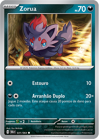 Zorua (031/064) - Carta Avulsa Pokemon