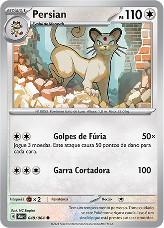 Persian (049/064) REV FOIL - Carta Avulsa Pokemon