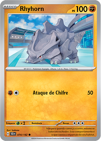Rhyhorn (074/142) REV FOIL - Carta Avulsa Pokemon