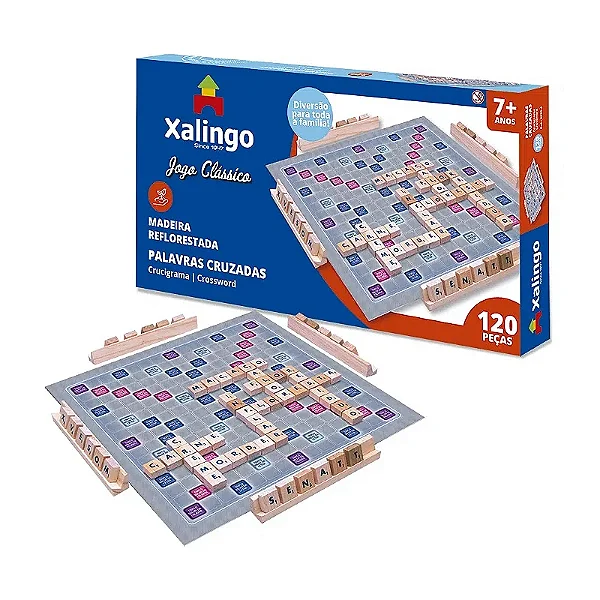 Jogo - Palavras Cruzadas com letras madeira