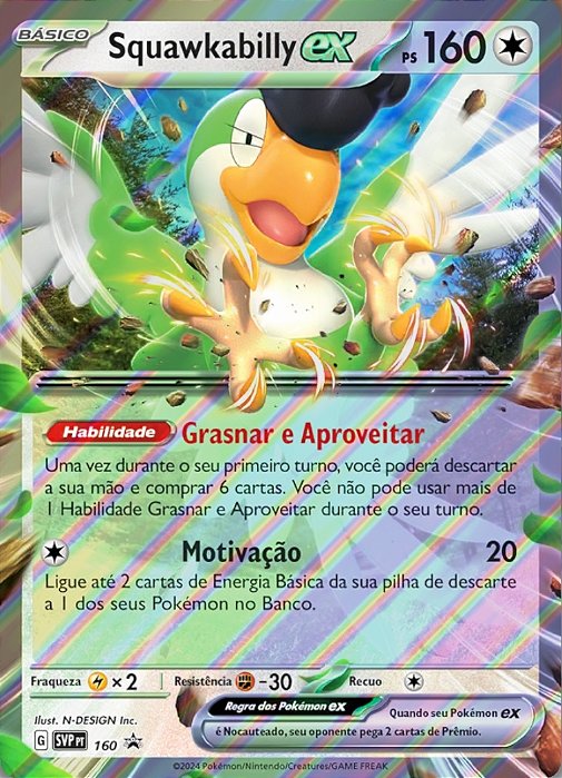 Squawkabilly ex (SVP160) - Carta Avulsa Pokemon