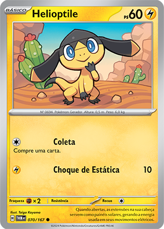 Helioptile (070/167) - Carta Avulsa Pokemon