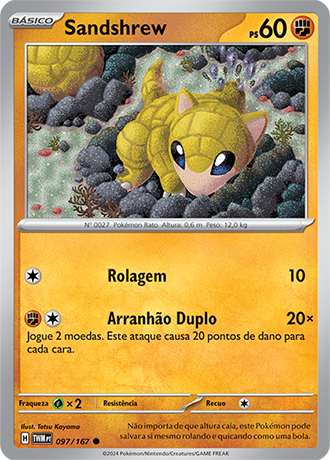Sandshrew (097/167) - Carta Avulsa Pokemon