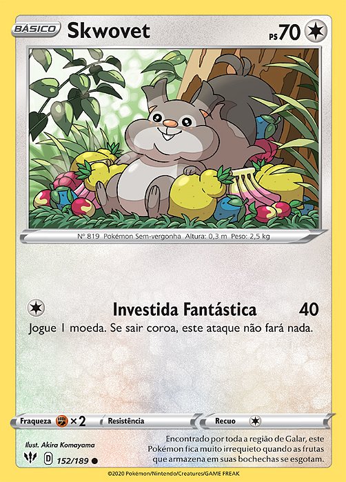 Skwovet (152/189) - Carta Avulsa Pokemon