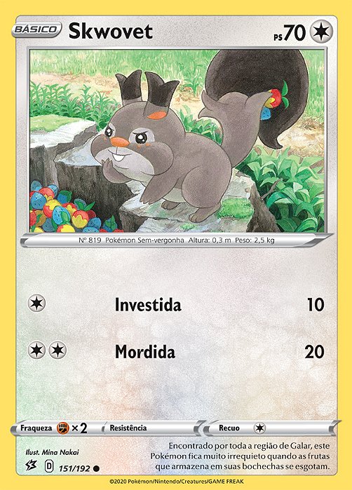 Skwovet (151/192) - Carta Avulsa Pokemon