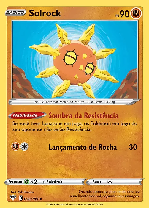 Solrock (92/189) - Carta Avulsa Pokemon