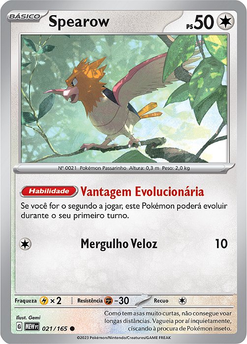 Spearow (021/165) - Carta Avulsa Pokemon