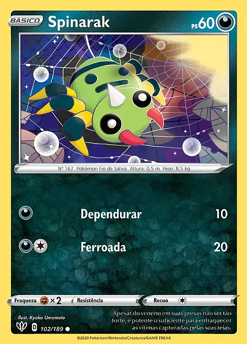 Spinarak (102/189) - Carta Avulsa Pokemon