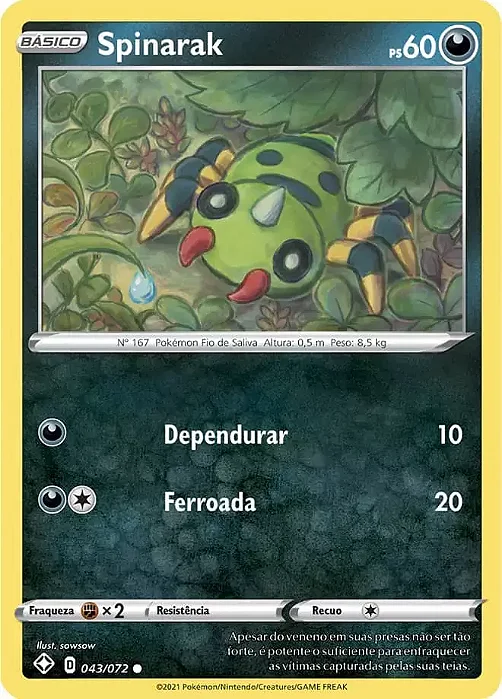 Spinarak (43/72) - Carta Avulsa Pokemon