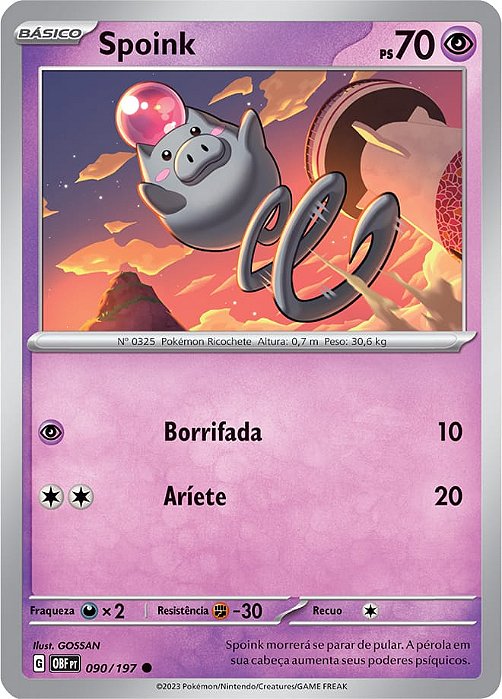Spoink (090/197) - Carta Avulsa Pokemon