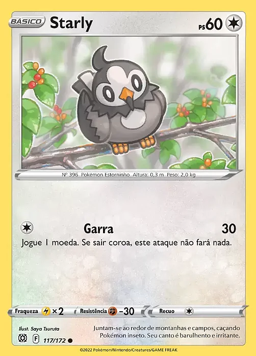 Starly (117/172) - Carta Avulsa Pokemon