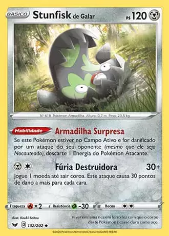 Stunfisk de Galar / Galarian Stunfisk (132/202) - Carta Avulsa Pokemon