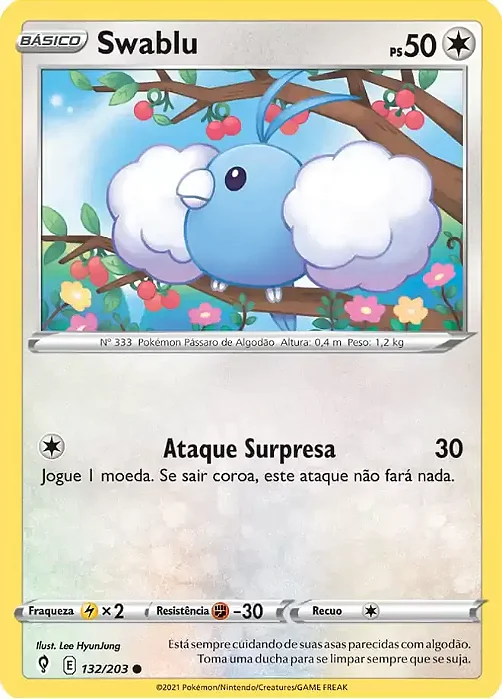 Swablu (132/203) REV FOIL - Carta Avulsa Pokemon