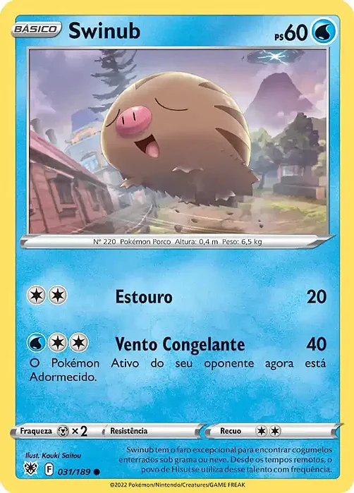 Swinub (031/189) - Carta Avulsa Pokemon