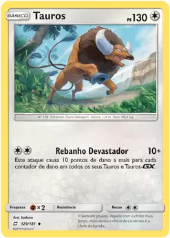 Tauros (129/181) - Carta Avulsa Pokemon