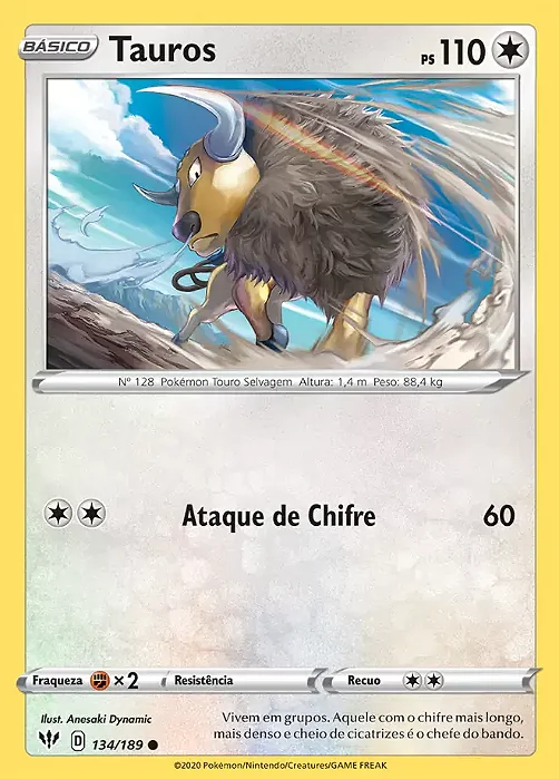 Tauros (134/189) - Carta Avulsa Pokemon