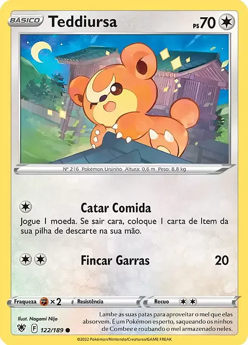 Teddiursa (122/189) - Carta Avulsa Pokemon