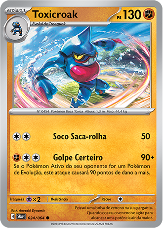 Toxicroak (024/064) REV FOIL - Carta Avulsa Pokemon