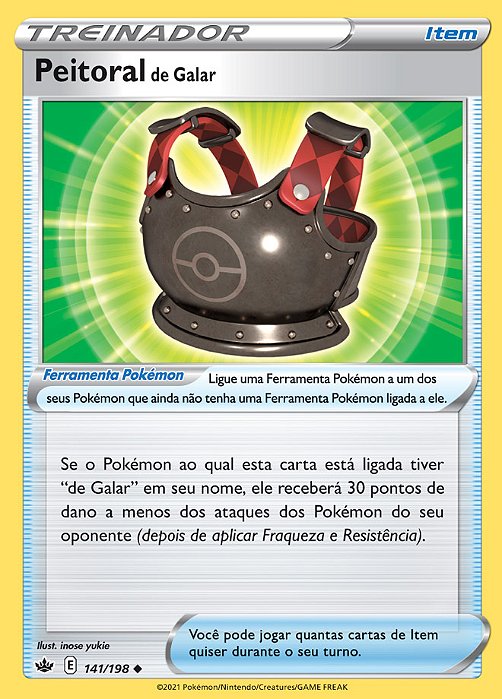 Peitoral de Galar / Galarian Breastplate (141/198) - Carta Avulsa Pokemon