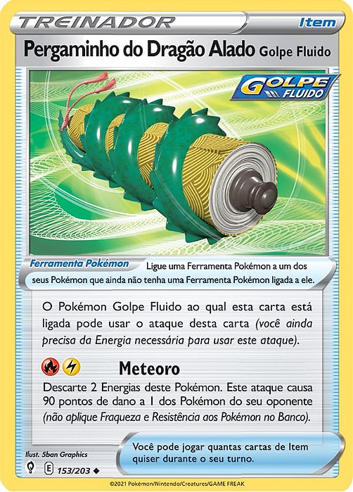 Pergaminho do Dragão Alado Golpe Fluído / Rapid Strike Scroll of the Flying Dragon (153/203) REV FOIL - Carta Avulsa Pokemon