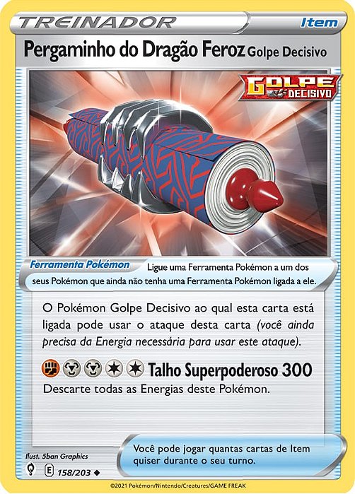 Pergaminho do Dragão Feroz Golpe Decisivo / Single Strike Scroll of the Fanged Dragon (158/203) - Carta Avulsa Pokemon