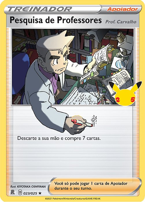 Pesquisa de Professores: Profº Carvalho / Professor's Research: Professor Oak (23/25) FOIL - Carta Avulsa Pokemon