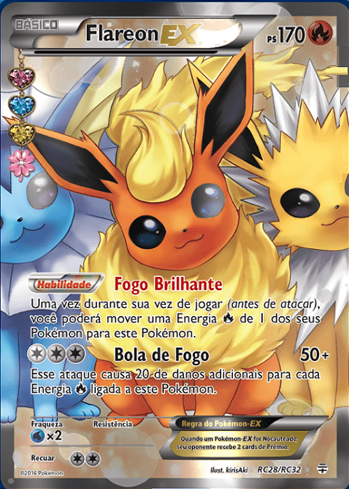 Flareon EX (RC28/RC32) - Carta Avulsa Pokemon