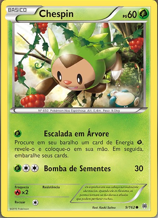 Chespin (9/162) - Carta Avulsa Pokemon