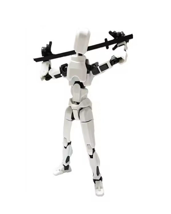 Boneco Dummy Articulado 3D para Montar - Branco e Preto (61 pçs)