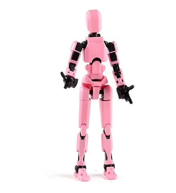 Boneco Dummy Articulado 3D para Montar - Rosa e Preto (61 pçs)