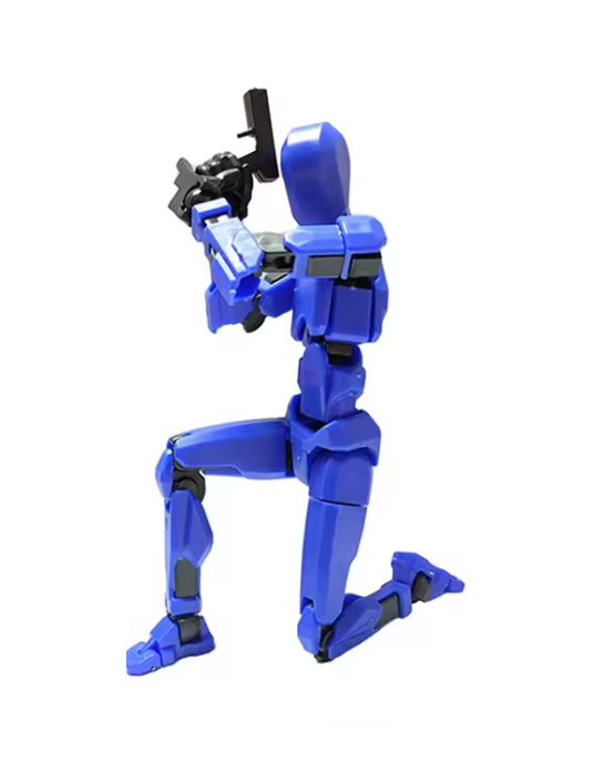 Boneco Dummy Articulado 3D para Montar - Azul Escuro e Preto (61 pçs)