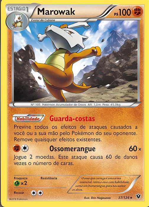 Marowak (37/124) - Carta Avulsa Pokemon
