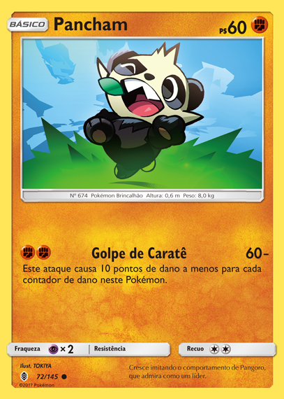 Pancham (72/145) REV FOIL - Carta Avulsa Pokemon